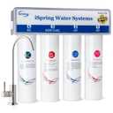 iSpring CU-A4 0.01m Ultra-Filtration Under Sink Water Filter System, Tankless 4-Stage High Capacity, Remove 99.99% Contaminants, Quick Filter Change with Brushed Nickel Faucet, White