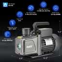 Orion Motor Tech 2 Stage Vacuum Pump, 9 cfm 3/4 hp HVAC Rotary Vane Vacuum Pump with 1.5 Micron Ultimate Vacuum, Two Stage Air Vacuum Pump for R22 R134a R410a HVAC Servicing