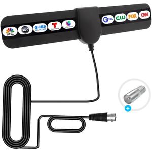 Antenna TV Digital Indoor,360Reception,Support 4K 1080p, Detachable Signal Amplifier-Signal Booster,10ft Coaxial HDTV Cable, Portable HD TV Antenna
