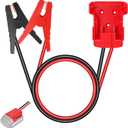 Jumper Cables Adapter with Alligator Clips Compatible with Milwaukee M18 18V Battery, 2FT 8AWG Silicone Wire Jumper Starter, Automotive Booster Cable Power Tool Line for Jump Starting Car SUV Track