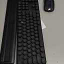 Wireless Keyboard and Mouse Backlit  Typewriter Keyboard with Magnetic Wrist Rest, Retro Round Keycaps, Light Up Letters, 2.4GHz Cordless Combo for Mac, Windows, PC, Laptop, Trueque [Upgraded]