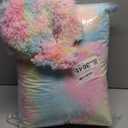 Faux Fur Backrest Pillow for Kids, Teen Reading Pillow with Arms, Fluffy Back Support Pillow for Sitting Up in Bed/Couch, Bed Wedge Pillow for Girls, Reading & Bed Rest Pillows (Pink)