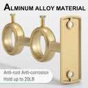 Goowin Curtain Rod Bracket, 3pcs Curtain Rod Holders, Durable Curtain Brackets for Curtain Rod, Double Curtain Rod Bracket for Living Room Bedroom Curtain rods, Drapery Rods (Gold)