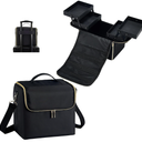 Stagiant Extra Large Makeup Case, Makeup Box Organizer,Travel Nail Bag Carrying Train Case Pro Storage Make up Case with Dividers, 4 Tier Tattoo Bag for Nail Tech/MUA,with Strap and Luggage Sleeve