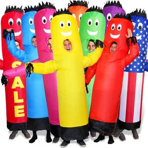 LookOurWay Inflatable Tube Man Costume - Wacky Wavy Arm Guy Funny Inflatable Halloween Costume for Adults (Red)