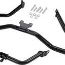 Road Glide Chopped Engine Guard Motorcycle Front Highway Protector Crash Bar Fairing Support Bracket for Harley 2015-2023 FLTRX FLTRXS FLTRXST CVO FLTRXSE Gloss Black