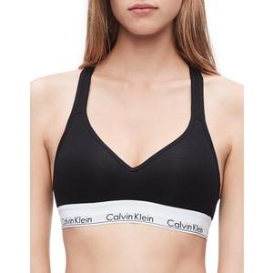 Calvin Klein Women's Modern Cotton Lightly Lined Bralette Non-Wired and Non paded , Black, X-Small
