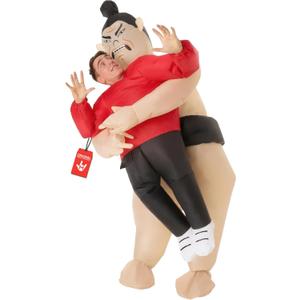 Morph Inflatable Sumo Suits For Adults, Blow Up Sumo Suits For Adults, Black and Red, One Size