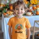 Funny Thanksgiving Shirts for Kids Girls Boys Turkey Pumpkin Toddler Graphic T-Shirt Clothes Tops Tee 2T-8Y (Orange)