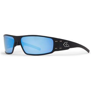 Gatorz Magnum Hand Crafted Aluminum Polarized Lens Sunglasses - Made in The USA (Black Frame With Silver Logo - Blue Mirror Optimized Polarized (Opz))