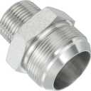 PATIKIL Pipe Adapter Connector 1-7/8" Male 74 Flare JIC x 1" Male R Pipe Fitting Oil Feed Restrictor Fitting Hydraulic Connector for Oil Steam Water Pipelines System