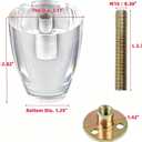 Clear Acrylic Furniture Legs, 2.8 Inch Height Lucite Sofa Feet with M10 Bolt & Flange Nut, Modern Cabinet Risers for Table, Couch, Bookcase, Nightstand, 4Pcs Replacement Legs