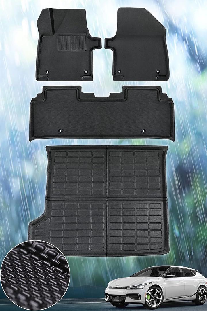 for KIA EV6 Floor Mats 2024 2023 2022 All Weather Rubber for KIA EV6 Floor Mats Cargo Liner 2024 2023 2022 for EV6 mats for EV6 Accessories 2024 2023 2022