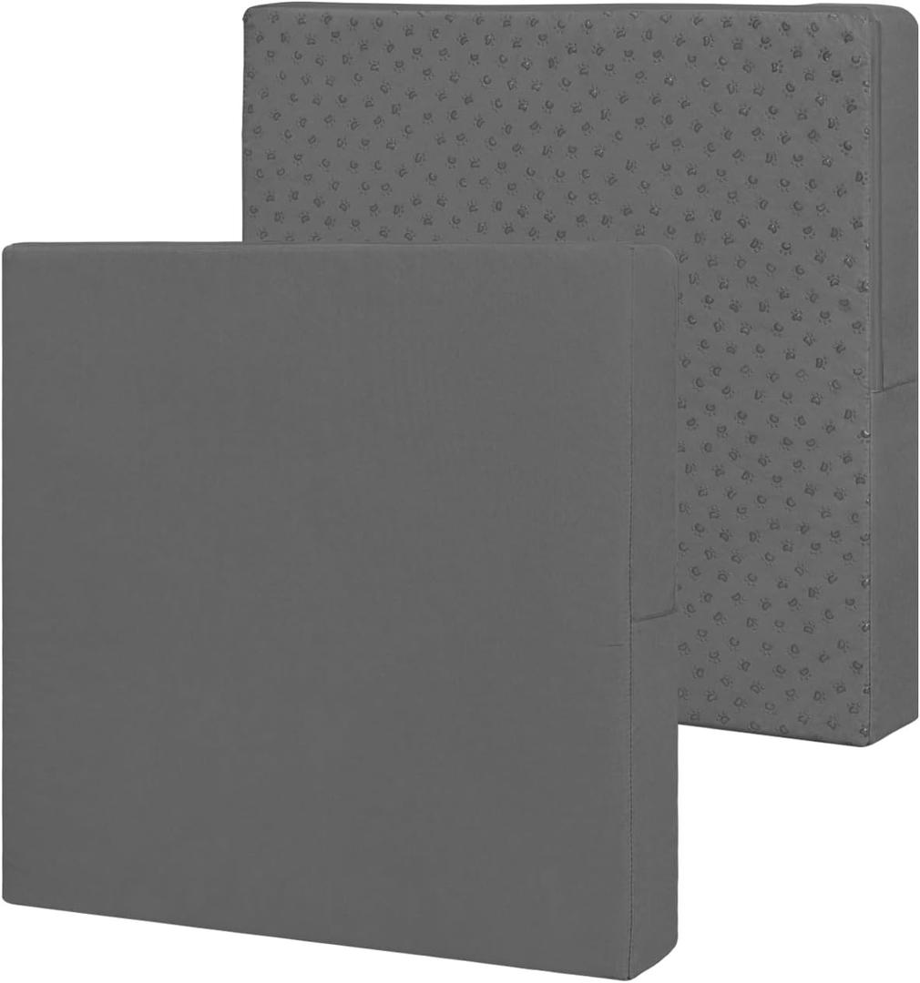 Easy-Going Waterproof Patio Cushion Covers ONLY Cover 22x20x4 inch 2 Pack Replacement Non-Slip Outdoor Seat Cushion Slipcover with Zipper. Dark Gray