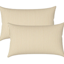 LVTXIII Outdoor/Indoor Lumbar Pillows, Decorative Patio Lumbar Cushions, Fluffy Water Repellent Garden Cushions for Home Patio Coach Sofa Use, 12×20 Inch, Pack of 2, Stripe Beige
