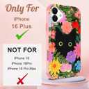 for iPhone 16 Plus Case - Compatible with MagSafe Women Girls Cute Magnetic Plustective Phone Cover Cat Flower Fashion Heavy Duty ShockPlusof Funda for Apple 16 Plus Cases