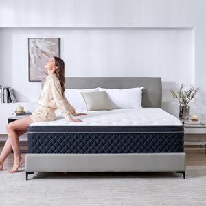 Twin Mattress, 10 Inch Twin Size Mattress in a Box, Medium Firm Hybrid Mattresses with Pocket Springs and Memory Foam, Strong Edge Support, Motion Isolation & Pressure Relief