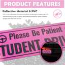2PCS Student Driver Magnet for Car,Highly Reflective & Strong Magnetic Student Driver Sticker for Car,Removable Please Be Patient New Drivers Magnet for Cars Door/Trunk/Bumper