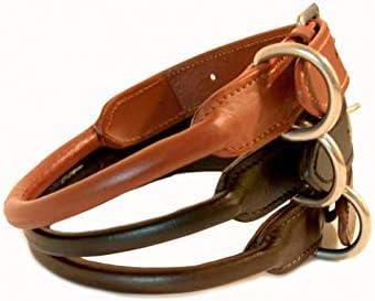 SIE Rolled Leather Dog Collars (14'', Black)