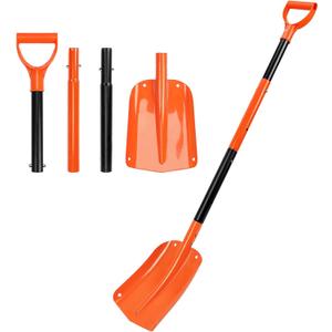 Telescoping Snow Shovel for Car Emergency & Driveway, 31"-47" Extendable Aluminum Shovel with D-Grip, Heavy Duty Shovel for Snow Removal, Gardening & Camping