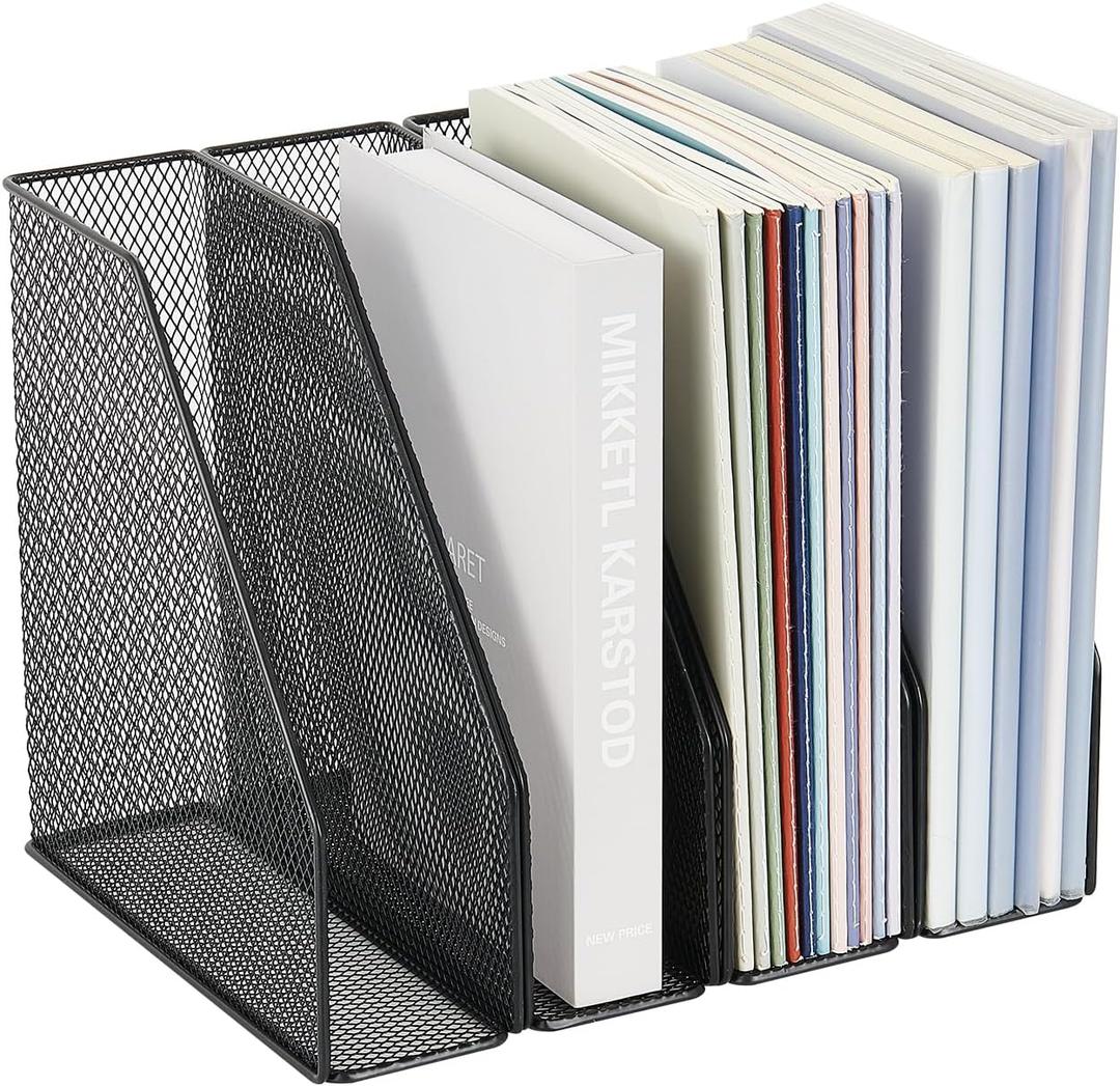 AUPSEN Desk Organizer, 4-Pack Magazine Holder File Organizer, Mesh Desktop File Sorter Folder Organizer, Desk Accessories & Workspace Organizers for Home Office (Black) AUPSEN Desk Organizer, 4-Pack Magazine Holder File Organizer, Mesh Desktop File Sorter Folder Organizer, Desk Accessories & Workspace Organizers for Home Office (Black)