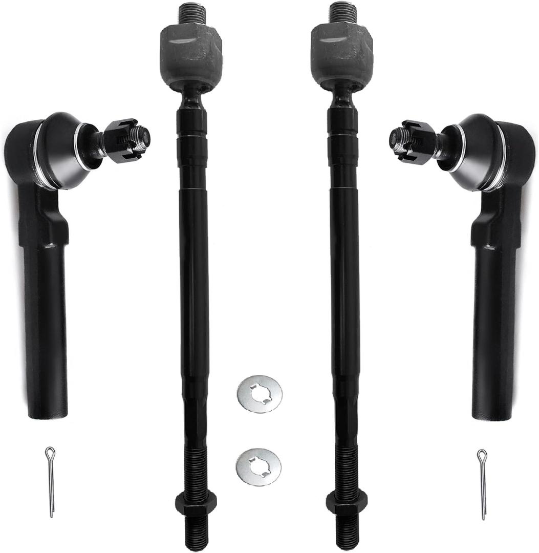 Front Outer and Inner Tie Rod End FITS for Subaru Forester 2014-2018/ Crosstrek 2016-2019/ XV Crosstrek 2013-2015, ES3712 EV800982 Front Inner and Outer Tie Rods- 4pc Set