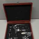 Bottle Opener Gift Set - 8 PCS Corkscrew Opener with Wood Case, Stainless Steel Opener Kit for Birthdays & Weddings