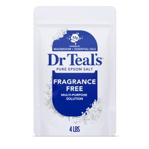 Dr Teal's Epsom Salt Magnesium Soak, Fragrance Free, 4 lbs (64 Ounce (Pack of 1))