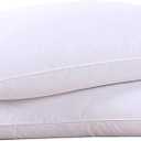 Puredown® Goose Feathers and Down White Pillows with 100% Soft Cotton Cover, Bed Sleeping Hotel Collection Pillows Set of 2 King Size