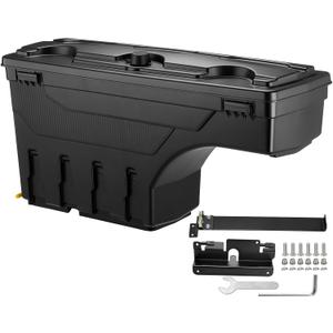 GEARLAST Truck Bed Storage Box With Password Lock For 2007-2019 Chevy/GMC Silverado/Sierra 2500/3500HD, Drivers Side,30L, Black
