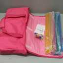 American Mahjong Tile Set,166 White Tiles Mahjong Set,4 Colors Mahjong Racks,Travel Mahjong Set with Pink Carrying Bag