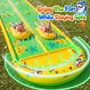 40×5.9FT Heavy Duty Slip and Slide with Sprinkler and 2 Boards, Water Slide for Adults with 3-Way Water Sprinkler, Giant Slip n Slide for Outdoor Backyard Lawn Kids Teens and Adults (Yellow&Green)