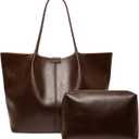 Tote Bag For Women Large Capacity Soft Leather Purse With Interior Pouch Multi-Use For Daily Commute Work Travel