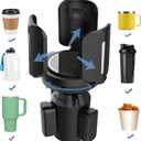 COAZRLOS Universal Car Cup Holder Expander Adapter with Offset Adjustable Base and Expandable Arm, Compatible with Stanley, Yeti, Hydro Flasks, Camelbak, Other Big Bottles Mugs Drinks