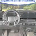 For Silverado Dashboard Panel Trim Compatible with Chevy Silverado 2022 2023 2024 Carbon Fiber Interior Accessories 2pcs