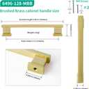 Brushed Brass Kitchen Square Cabinet Handles 5 Inch 10 Pack