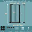 Fairy Baby Narrow Baby Gate 24.5"-29.5" Inch Wide, 38" Tall Pressure Mounted Auto-Close Small Pet Gate for Stairs and Doorways, No Drill Metal Safety Gate Indoor for Kids and Pets, Black