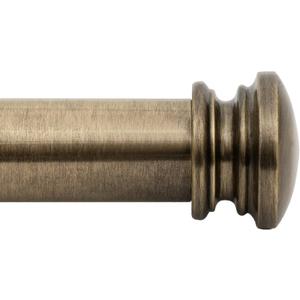 Deco Window Adjustable Curtain Rod for Windows 44 to 120 Inch Extendable Heavy Duty 1 Inch Iron Drapery Pole with End Cap Finials Wall Mounted French Door Curtain Rods (Pack of 1, Antique Brass)