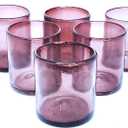 Solid Amethyst 9 oz Short Tumblers (set of 6), Recycled Glass, Lead-free, Toxin-Free (9oz Tumbler)