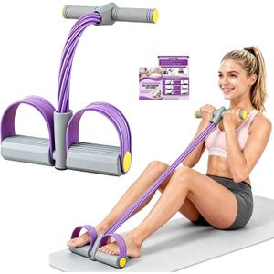 Foot Pedal Resistance Bands with Handles, Multifunction Elastic Yoga Exercise Bands, Home Gym Fitness Equipment for Women & Men to Tone Abs, Core, Legs, Arms, Waist