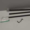 EXCLUSIVE HOME Crystal Ball 1" Curtain Rod and Coordinating Finial Set, Matte Black, Adjustable 66"-120"