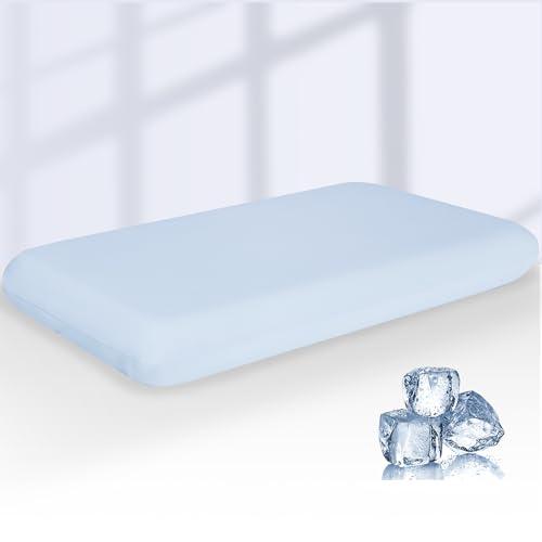 Cooling Thin Flat Pillow for Sleeping – 2.75" Ultra Slim Memory Foam Pillow for Stomach & Back Sleepers, Low Profile Neck Alignment Design with Soft Washable Cover,Supportive & Comfortable,16x24 Inch