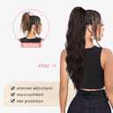 FLUFYMOOZ Ponytail Extension, 26 Inch Drawstring Ponytail Hair Extensions for Women Long Curly Wavy Ponytail Natural Synthetic Hairpiece for Women (26 Inch Honey Blonde with Highlight)