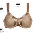 Bali Women's Minimizer Bra, Satin Tracings Underwire Bra, Bustline Slimmer, Full Coverage Bra (Black)