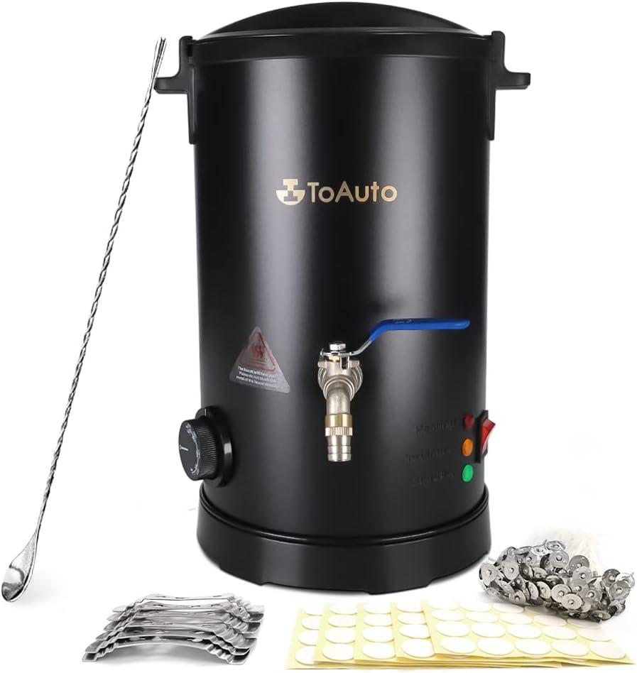 TOAUTO 10Lbs Wax Melter for Candle Making - Candle Wax Melting Pot with Faster Pour Spout and Temperature Controller, No Cloggy and Easy Clean Up