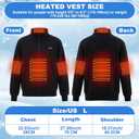 2 Pcs Heated Outerwear for Men Women, Unisex Lightweight Fleece USB Electric Heated Jacket Clothing with Adjustable 3 Heating Levels for Winter Outdoor, L(Battery Pack Not Included) (Black, L)