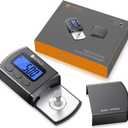 Neoteck Digital Turntable Stylus Force Gauge 0.01g/5.00g with Blue LCD Backlight Turntable Stylus Pressure Gauge with 5g Weight & Leather Case Accurate Tracking for Tonearm Phono Cartridge-Grey