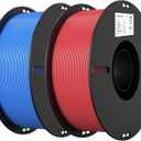 Creality PLA Filament 1.75mm PLA 3D Printer Filament, 2kg Cardboard Spool (4.4lbs), Dimensional Accuracy +/- 0.02mm, Fit Most FDM Printer (Red & Blue 2-Pack)