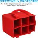 PATIKIL 6 Bottle Wine Carrier Tote with Divider, 2 Pack Wine Bottle Carrier Gift Bag, Reusable Felt Grocery Bag, Red