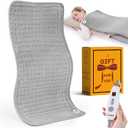 WOOMER Extra Large Heating Pad, 17"x33" XL Heating Pad, Heat Pad with Multi-Color Option, Moist Heat Therapy Feature, Auto Shut-Off, Power Cords Storage Belt (Grey)